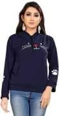ZINUX Women's and Girls Cat Hoodie for Women | Full Sleeve Stylish Women's Sweatshirts (ZN-J5_MIYAV_Blue_XL)-thumb2