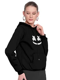 ZINUX Women's and Girls Smail Hoodie for Women | Full Sleeve Stylish Women's Sweatshirts (ZN-J5-SMILE_Black_S)-thumb1