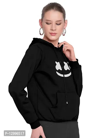 ZINUX Women's and Girls Smail Hoodie for Women | Full Sleeve Stylish Women's Sweatshirts (ZN-J5-SMILE_Black_S)-thumb2