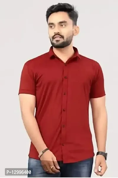 JAVERI Men's Formal Polycotton Material, Slim Fit Classic Collar Fullsleeve Casual Shirts (JR-13-Maroon-XL)-thumb0