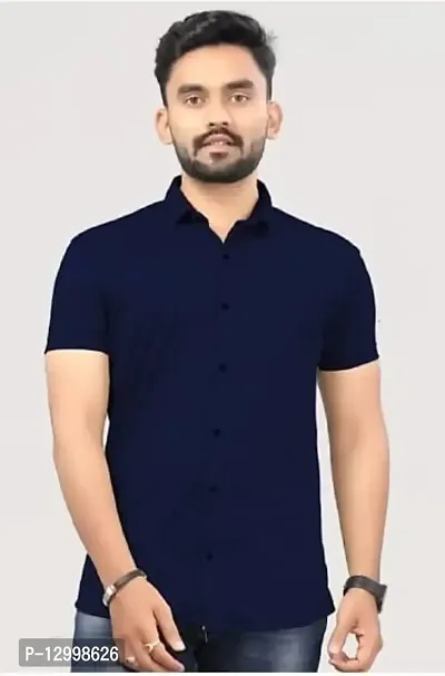 JAVERI Men's Formal Polycotton Material, Slim Fit Classic Collar Fullsleeve Casual Shirts (JR-13-Nevy Blue-XL)