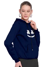ZINUX Women's and Girls Smail Hoodie for Women | Full Sleeve Stylish Women's Sweatshirts (ZN-J5-SMILE_Blue_S)-thumb1