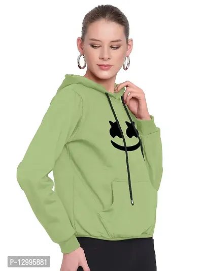 ZINUX Women's and Girls Smail Hoodie for Women | Full Sleeve Stylish Women's Sweatshirts (ZN-J5-SMILE_Pista_M)-thumb2