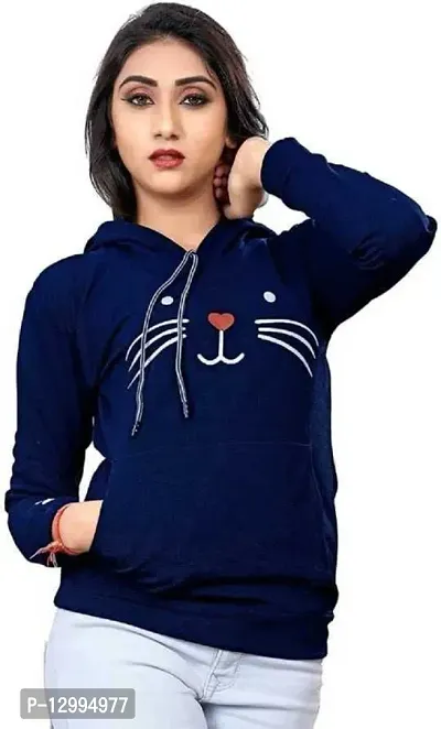ZINUX Women's and Girls Cat Hoodie for Women | Full Sleeve Stylish Women's Sweatshirts (ZN-J5_MIYAV_Blue_XL)-thumb4