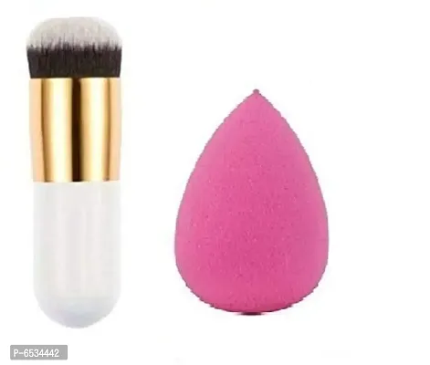 Foundation Brush With Sponge Puff Pack Of 2