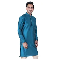 HUZUR Mens Silk Kurta (XX-Large, RAMA)-thumb2