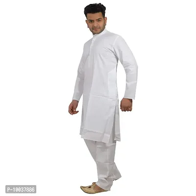 HUZUR Men's Cotton Solid Straight Kurta Pyjama Set| Ethnic Wear|Traditional Wedding Wear - D-51115-42-thumb3