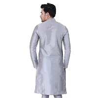 HUZUR Mens Silk Kurta (Small, Grey)-thumb1