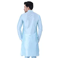 HUZUR Mens Silk Kurta (X-Large, Sky Blue)-thumb2