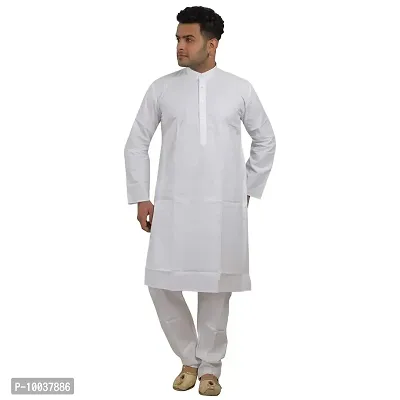 HUZUR Men's Cotton Solid Straight Kurta Pyjama Set| Ethnic Wear|Traditional Wedding Wear - D-51115-42-thumb0