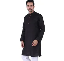 HUZUR Mens Cotton Kurta (42, Black)-thumb3