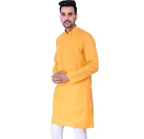 HUZUR Mens Cotton Kurta (36, Orange)-thumb3