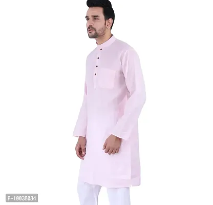 HUZUR Mens Cotton Kurta (44, Pink)-thumb3