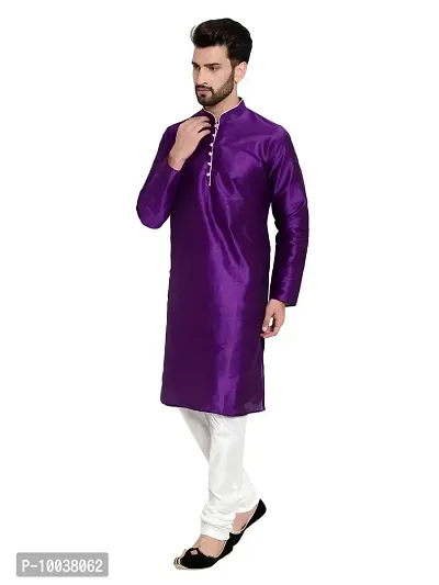 Huzur Mens Silk 6 Loop Kurta Pajama (36, 6LKP_PURPLE)