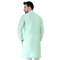 HUZUR Mens Silk Kurta (X-Large, Green)-thumb1