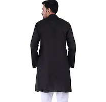 HUZUR Mens Cotton Kurta (42, Black)-thumb1