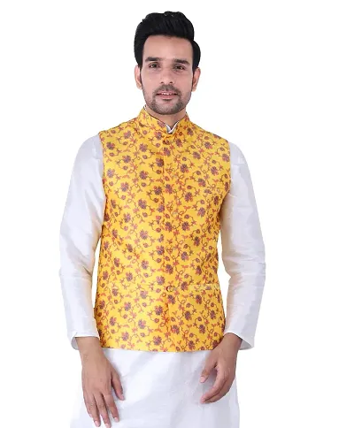 Sadree Print Nehru Jacket For Men's