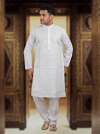 HUZUR Men's Cotton Solid Straight Kurta Pyjama Set| Ethnic Wear|Traditional Wedding Wear - D-51115-42-thumb4