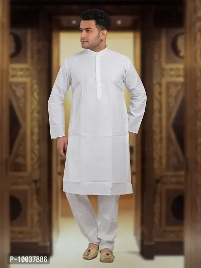 HUZUR Men's Cotton Solid Straight Kurta Pyjama Set| Ethnic Wear|Traditional Wedding Wear - D-51115-42-thumb5