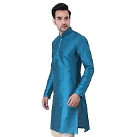 HUZUR Mens Silk Kurta (XX-Large, RAMA)-thumb3