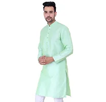 HUZUR Mens Silk Kurta (X-Large, Green)-thumb3