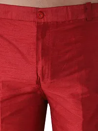 HUZUR Mens Silk Trouser/Pant (42, Maroon)-thumb4