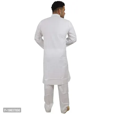 HUZUR Men's Cotton Solid Straight Kurta Pyjama Set| Ethnic Wear|Traditional Wedding Wear - D-51115-42-thumb4