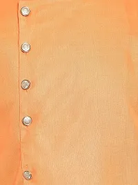 Mens Cotton 7 Button Kurta Pajama Set (42, ORANGE)-thumb4