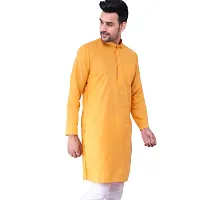 HUZUR Mens Cotton Kurta (36, Orange)-thumb2