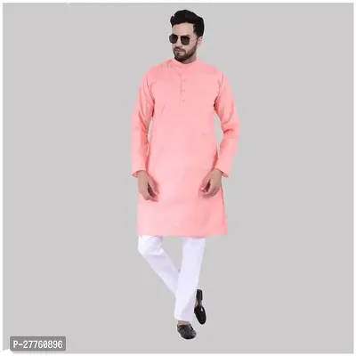 Stylish Festive Wear Cotton Blend Solid Kurta Pajama Set For Men