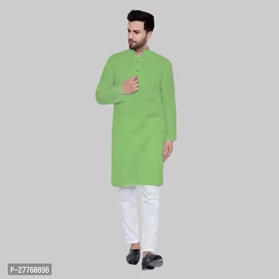 Stylish Festive Wear Cotton Blend Solid Kurta Pajama Set For Men