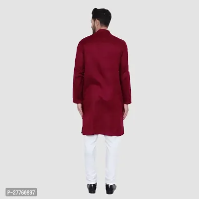 Stylish Festive Wear Cotton Blend Solid Kurta Pajama Set For Men-thumb3