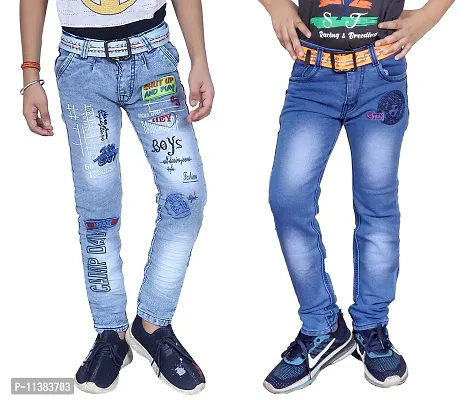 Boy Stylish Regular Fit Jeans Pack of 2-thumb0