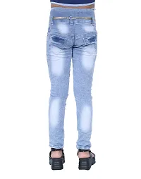 Elegant Blue Denim Embellished Jeans For Girls-thumb1