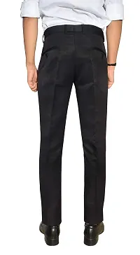 Black Polyester Formal Trousers For Men-thumb3