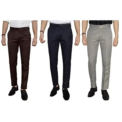 TRENDSETTER Formal Slim Fit Men Polyester Viscose Blend Trousers 510 Size  30 to 40