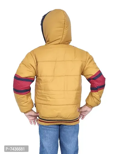 Stylish Yellow Nylon Self Pattern Jackets For Boys-thumb2