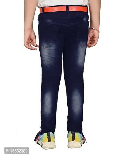 Stylish Navy Blue Denim Regular Fit Jeans Combo Baby Boys Pack Of 2-thumb5