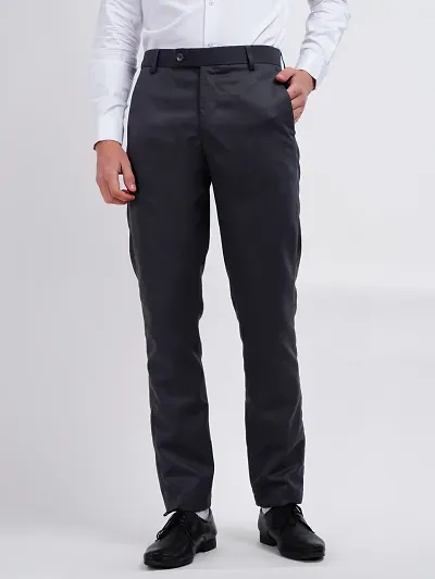 Stylish Cotton Blend Solid Trousers For Me