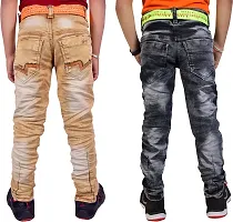 Stylish Multicoloured Denim Regular Fit Jeans Combo Baby Boys Pack Of 2-thumb1