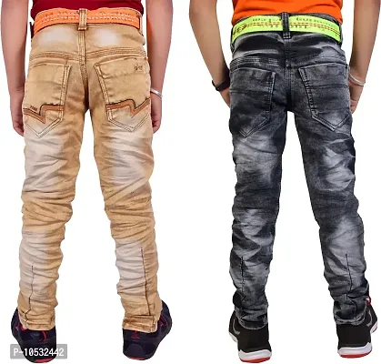 Stylish Multicoloured Denim Regular Fit Jeans Combo Baby Boys Pack Of 2-thumb2