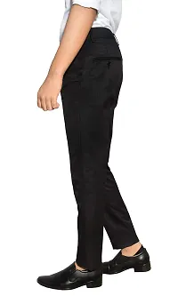 Black Polyester Formal Trousers For Men-thumb4