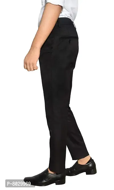 Black Polyester Formal Trousers For Men-thumb5