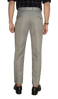 Grey Polyester Formal Trousers For Men-thumb3