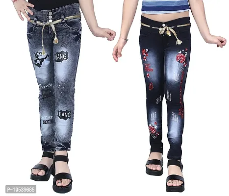 Girls on sale embellished jeans