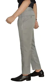 Grey Polyester Formal Trousers For Men-thumb4