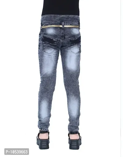 Elegant Black Denim Embellished Jeans For Girls-thumb2