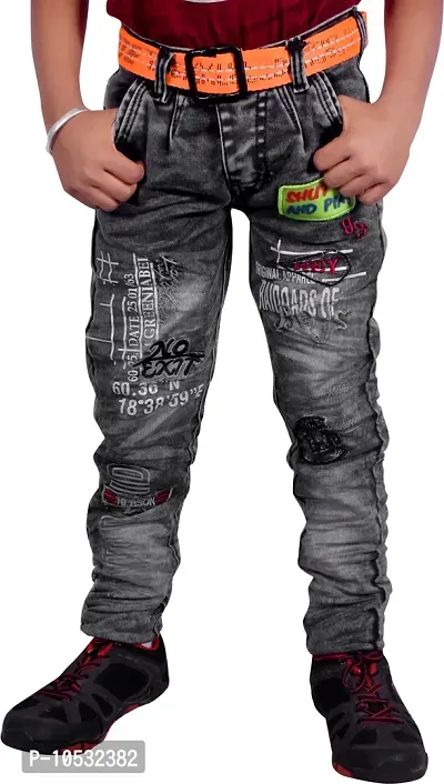 Stylish Black Denim Regular Fit Jeans Baby Boys And Kids-thumb0