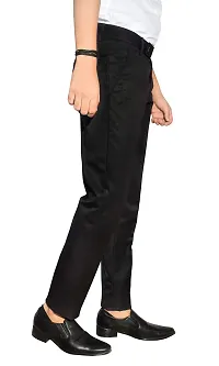 Black Polyester Formal Trousers For Men-thumb1