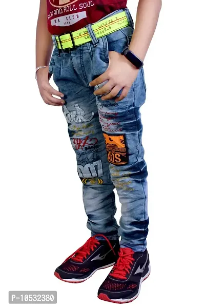 Stylish Navy Blue Denim Regular Fit Jeans Baby Boys And Kids-thumb3